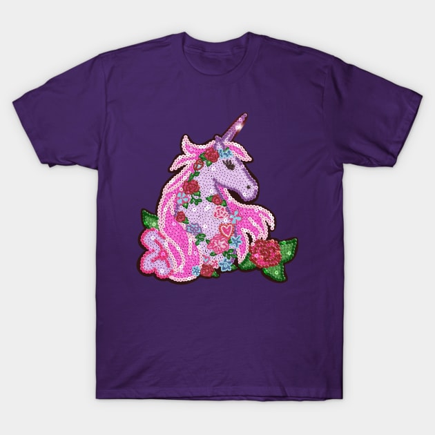 Sequin Unicorn Illustration T-Shirt by Annelie